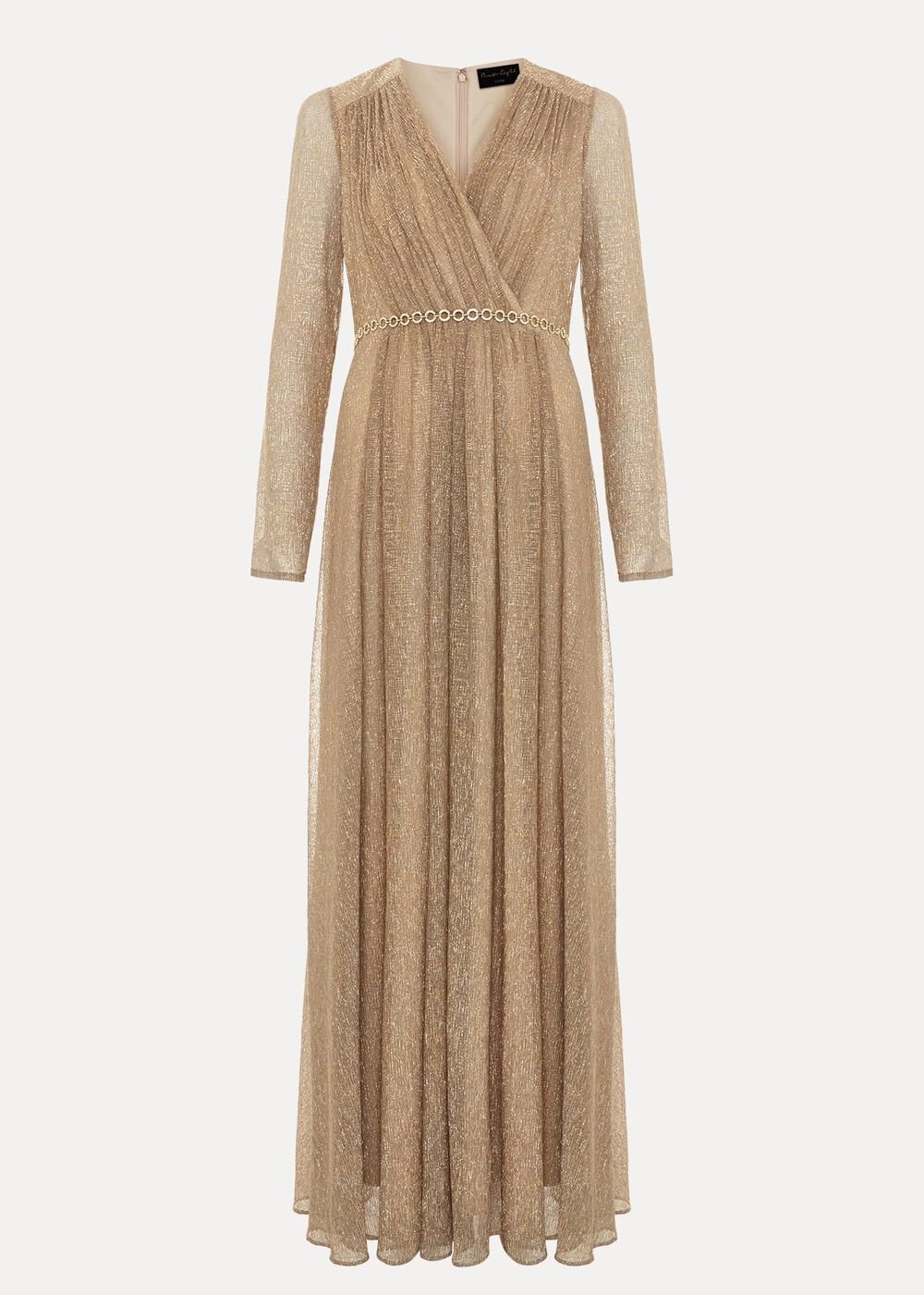 Petite Masie Metallic Jersey Maxi Dress - Gold