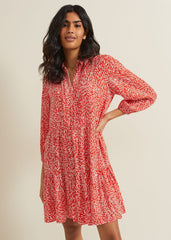 Carrie Abstract Swing Dress - Red