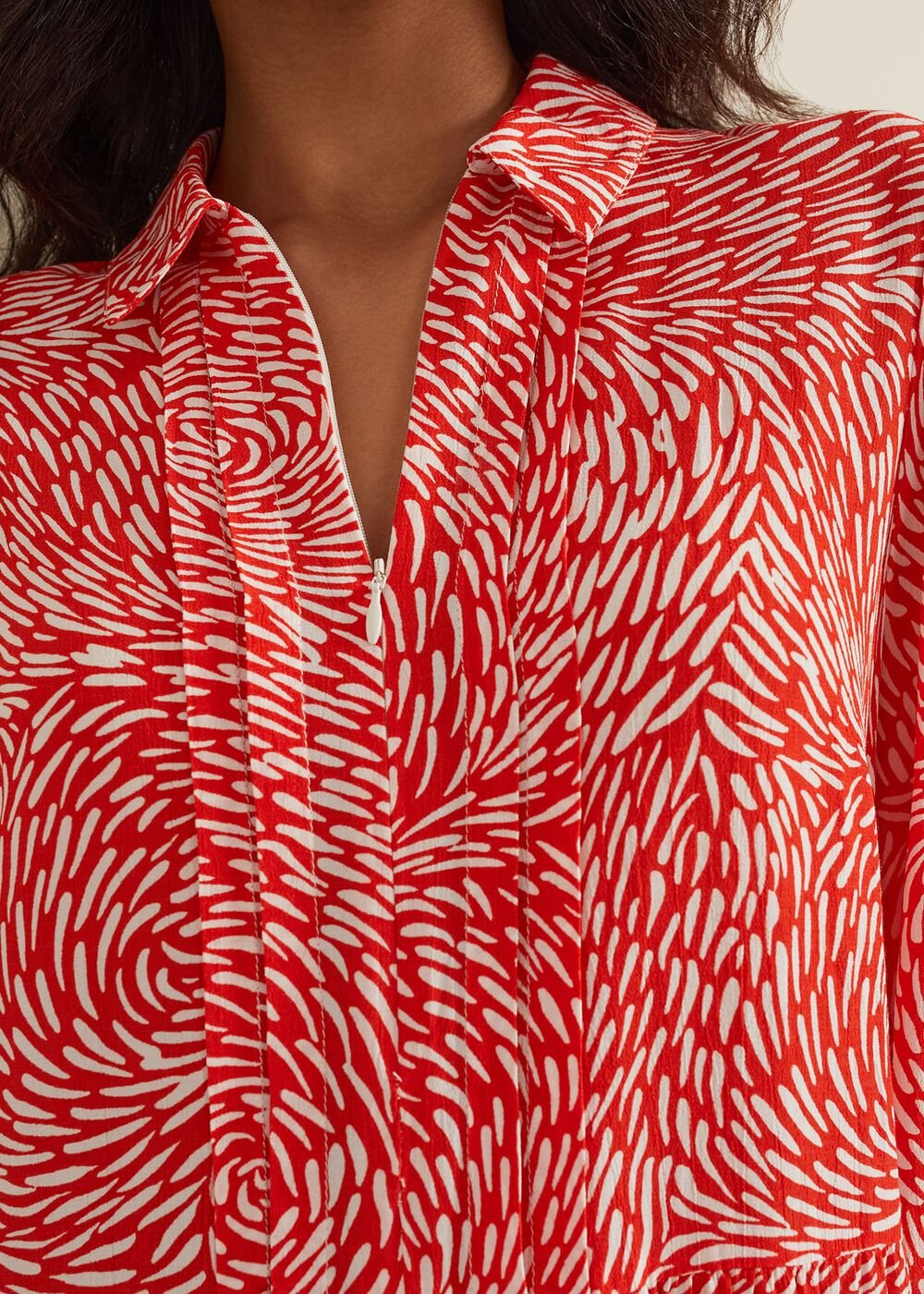 Carrie Abstract Swing Dress - Red