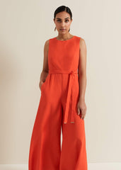 Petite Marta Red Culotte Jumpsuit - Red