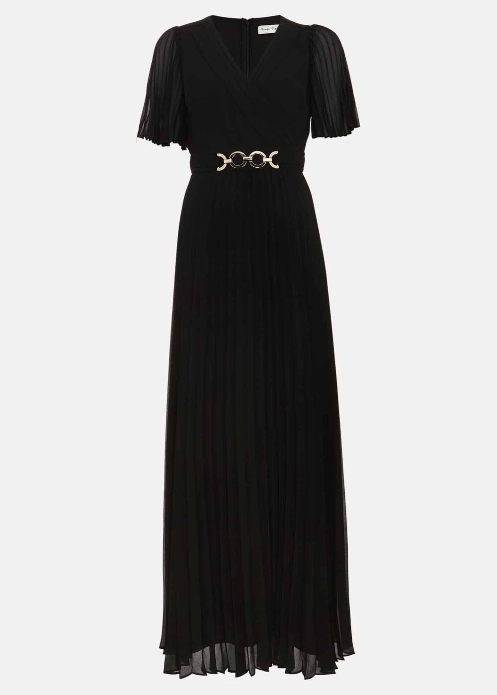 Yasmina Pleated Maxi Dress - Black