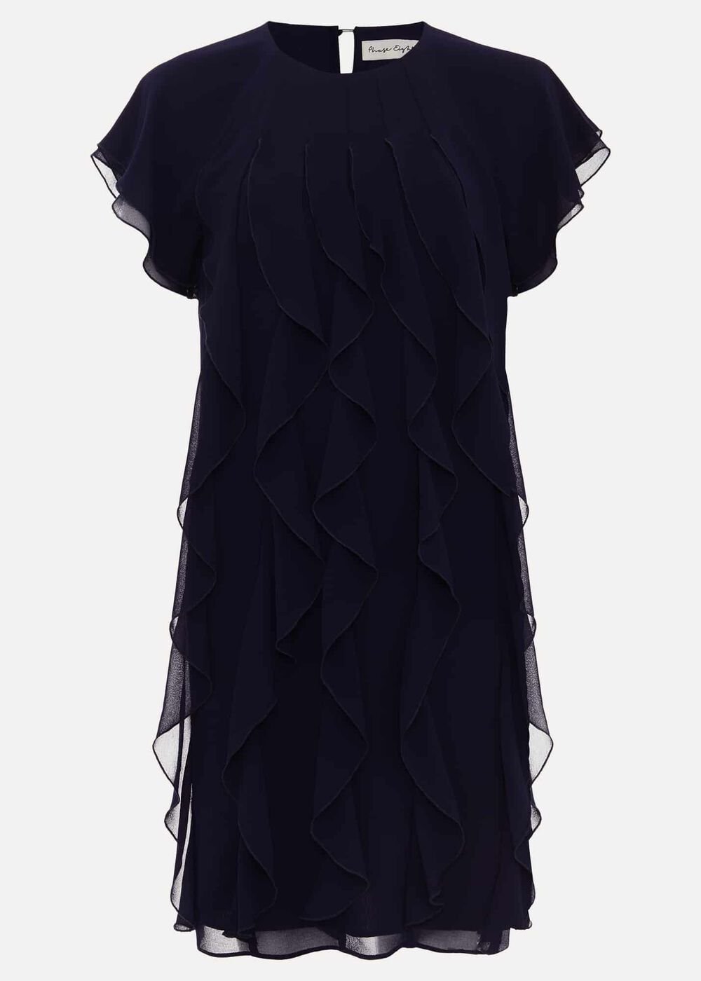 Claudette Frill Dress - Navy