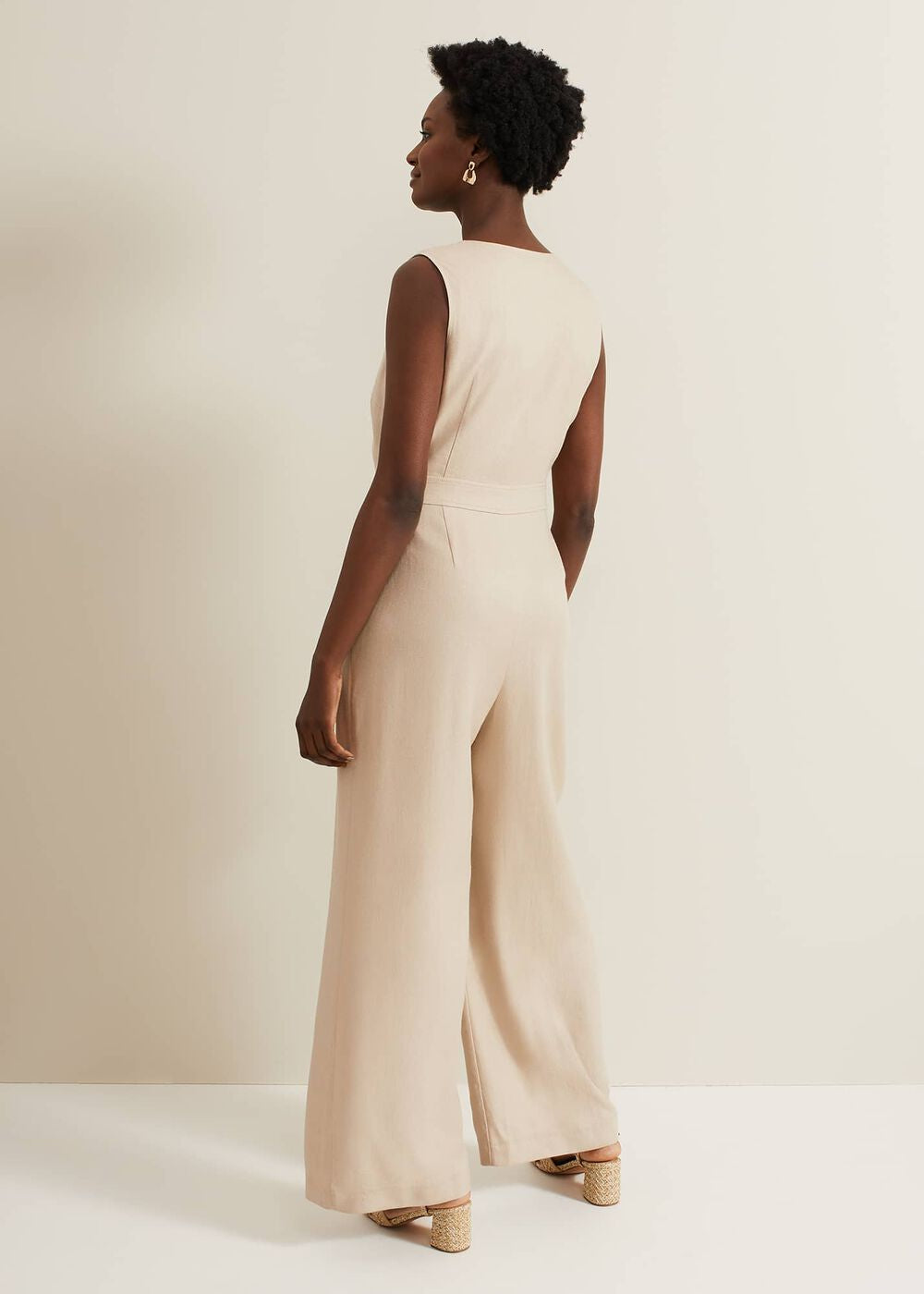 Fraya Zip Front Jumpsuit - Stone