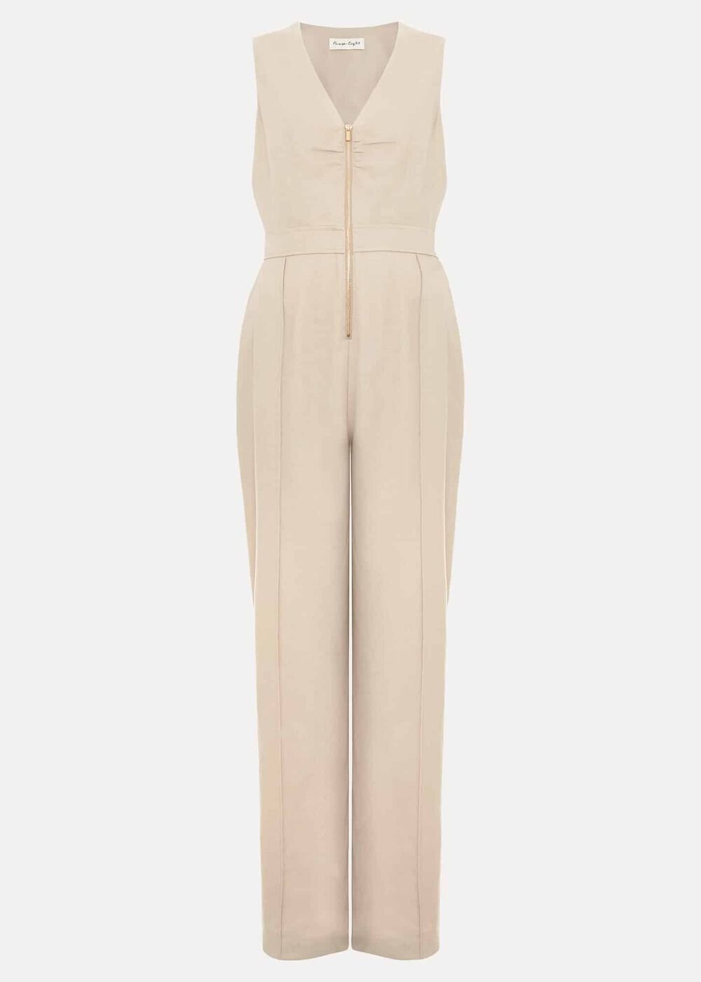 Fraya Zip Front Jumpsuit - Stone