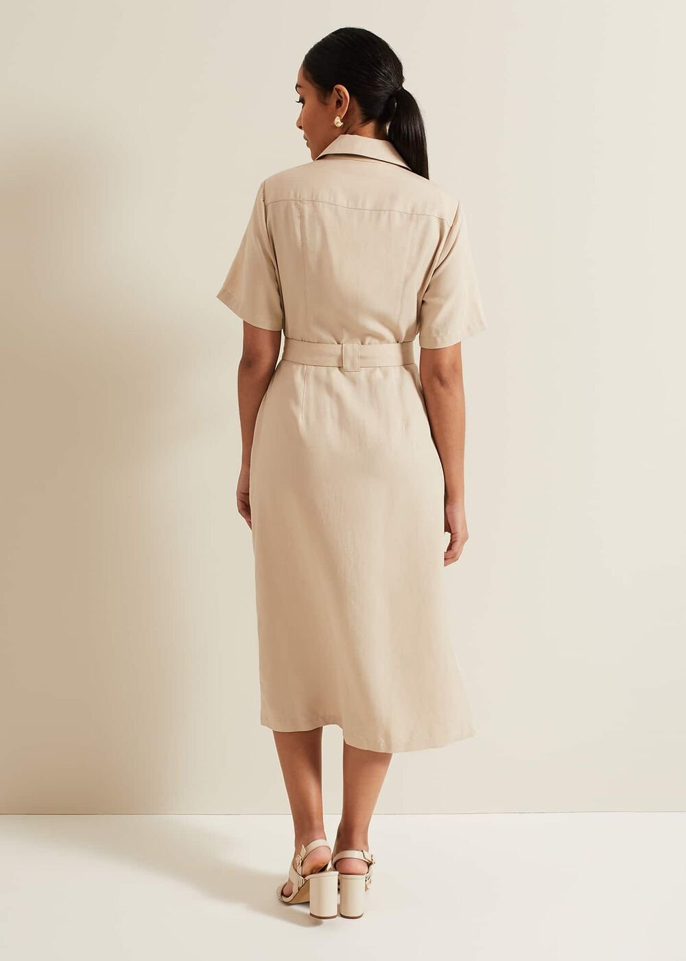 Petite Willow Utility Midi Dress - Stone