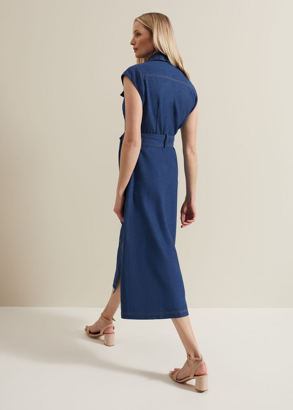 Luiza Denim Midi Dress - Denim