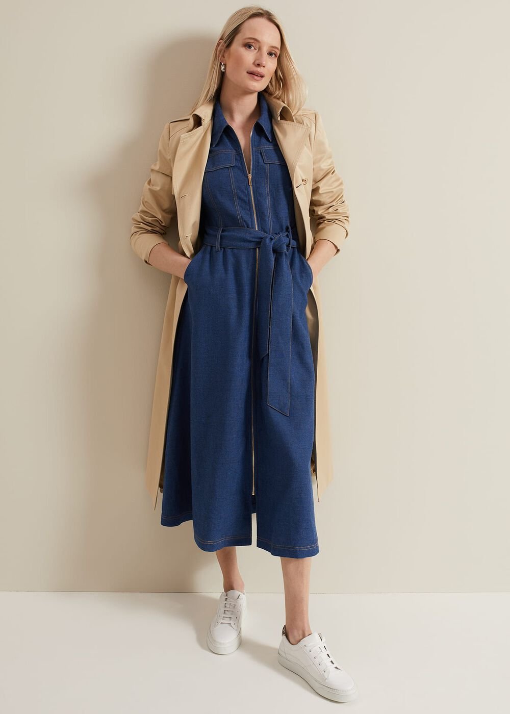 Luiza Denim Midi Dress - Denim