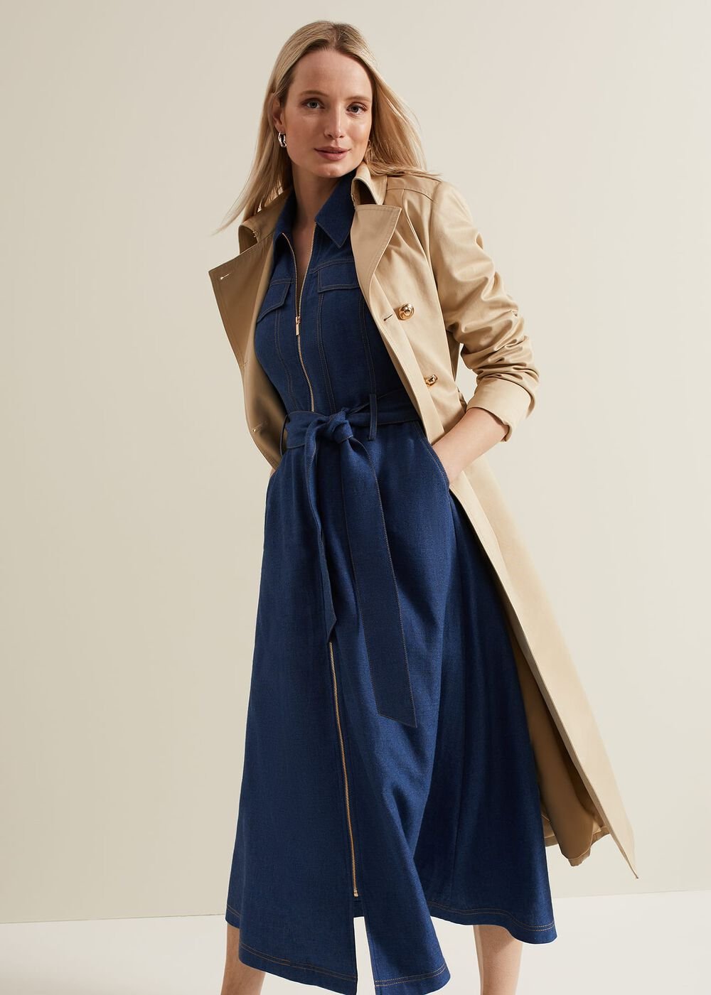 Luiza Denim Midi Dress - Denim