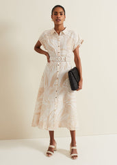 Mandi Abstract Stripe Shirt Dress - Neutral