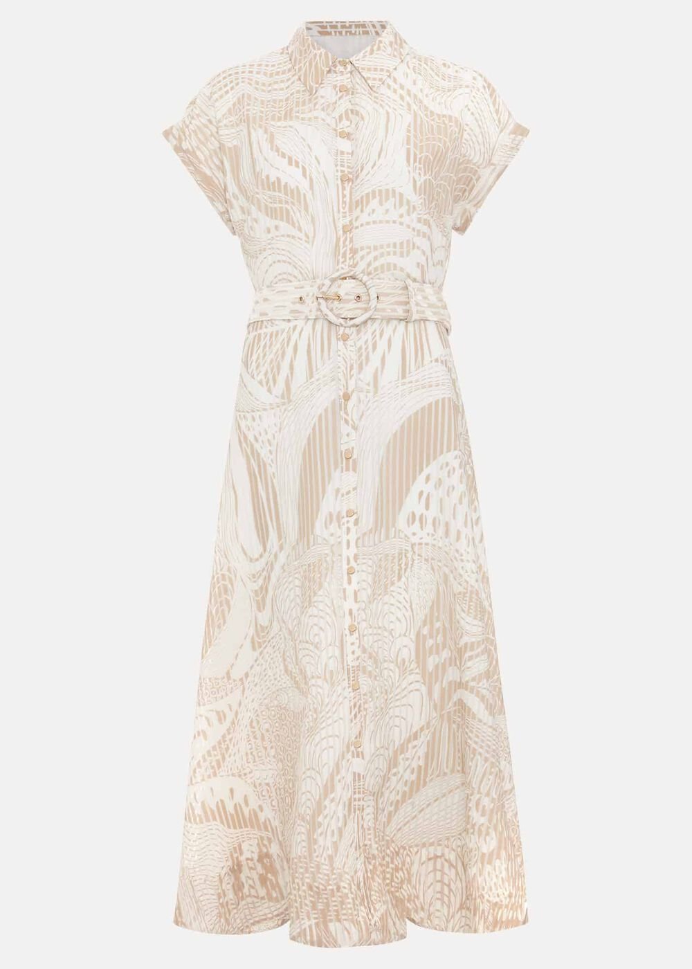 Mandi Abstract Stripe Shirt Dress - Neutral