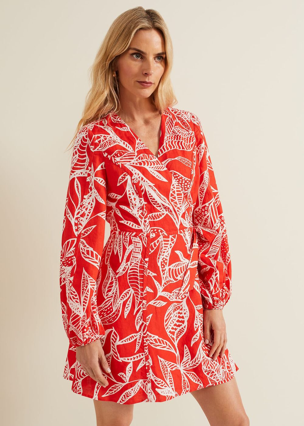 Charlotte Red Wrap Mini Dress - Red