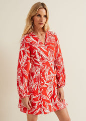 Charlotte Red Wrap Mini Dress - Red