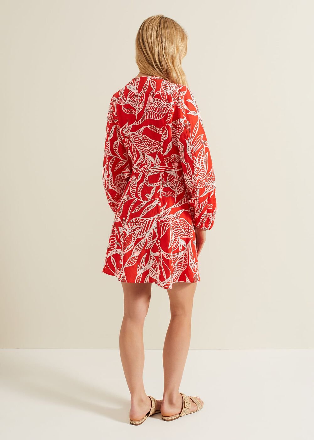 Charlotte Red Wrap Mini Dress - Red