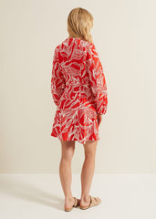Charlotte Red Wrap Mini Dress - Red