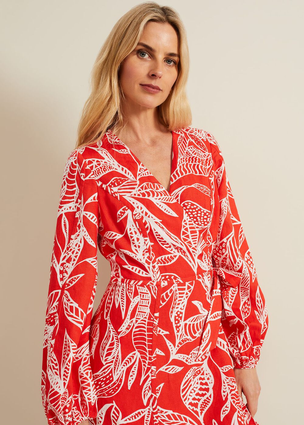 Charlotte Red Wrap Mini Dress - Red