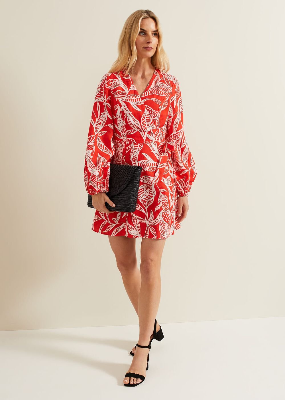 Charlotte Red Wrap Mini Dress - Red
