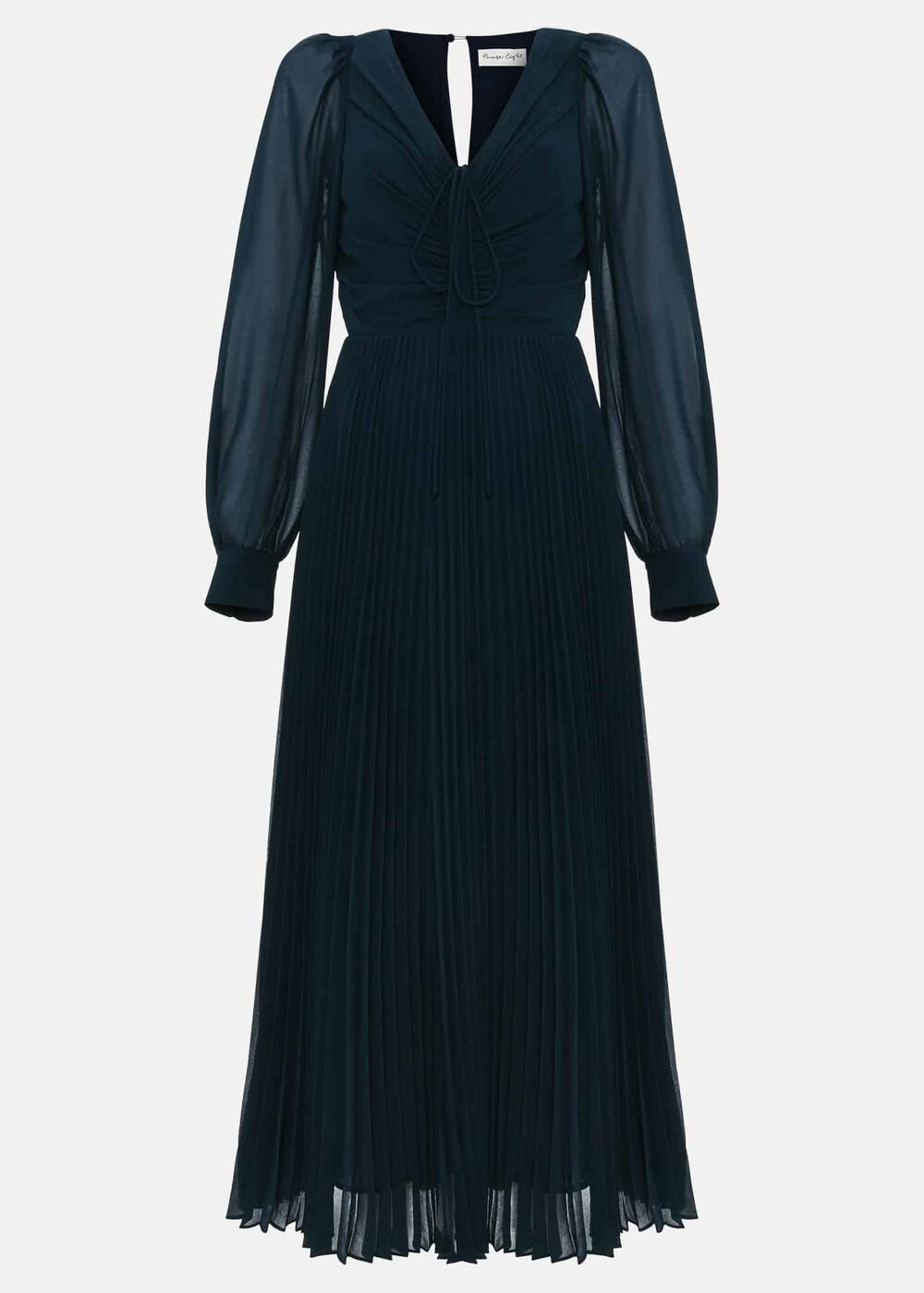 Kindra Teal Chiffon Pleated Midi Dress - Teal