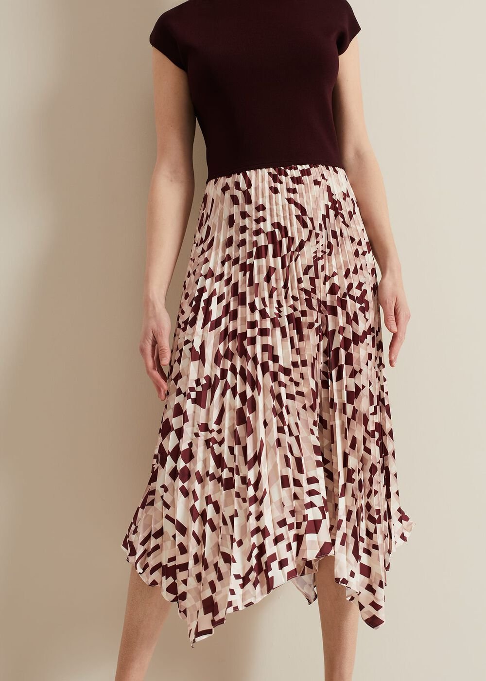 Maya Woven Hem Geo Dress - Multi-Coloured