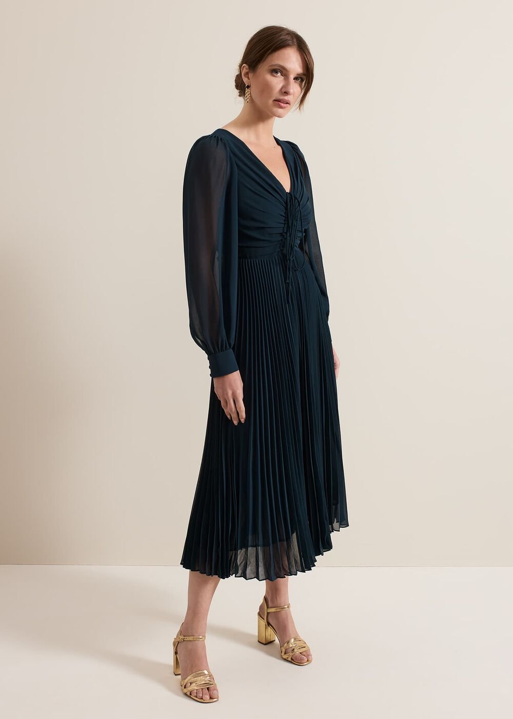 Petite Kindra Teal Midi Dress - Teal