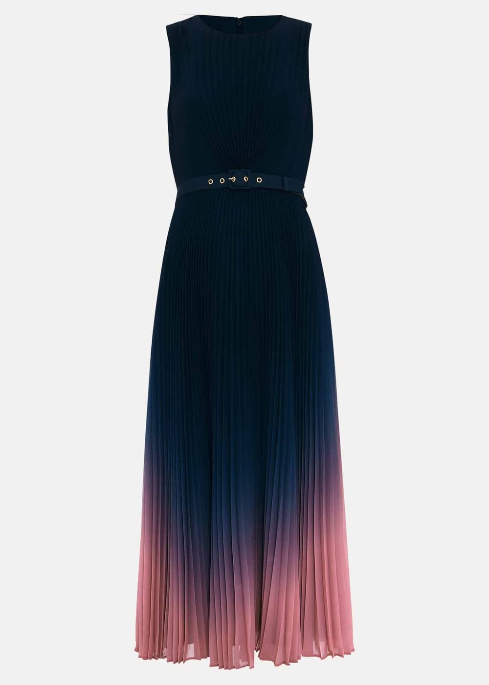 Petite Simara Ombre Pleat Midi Dress - Multi-Coloured
