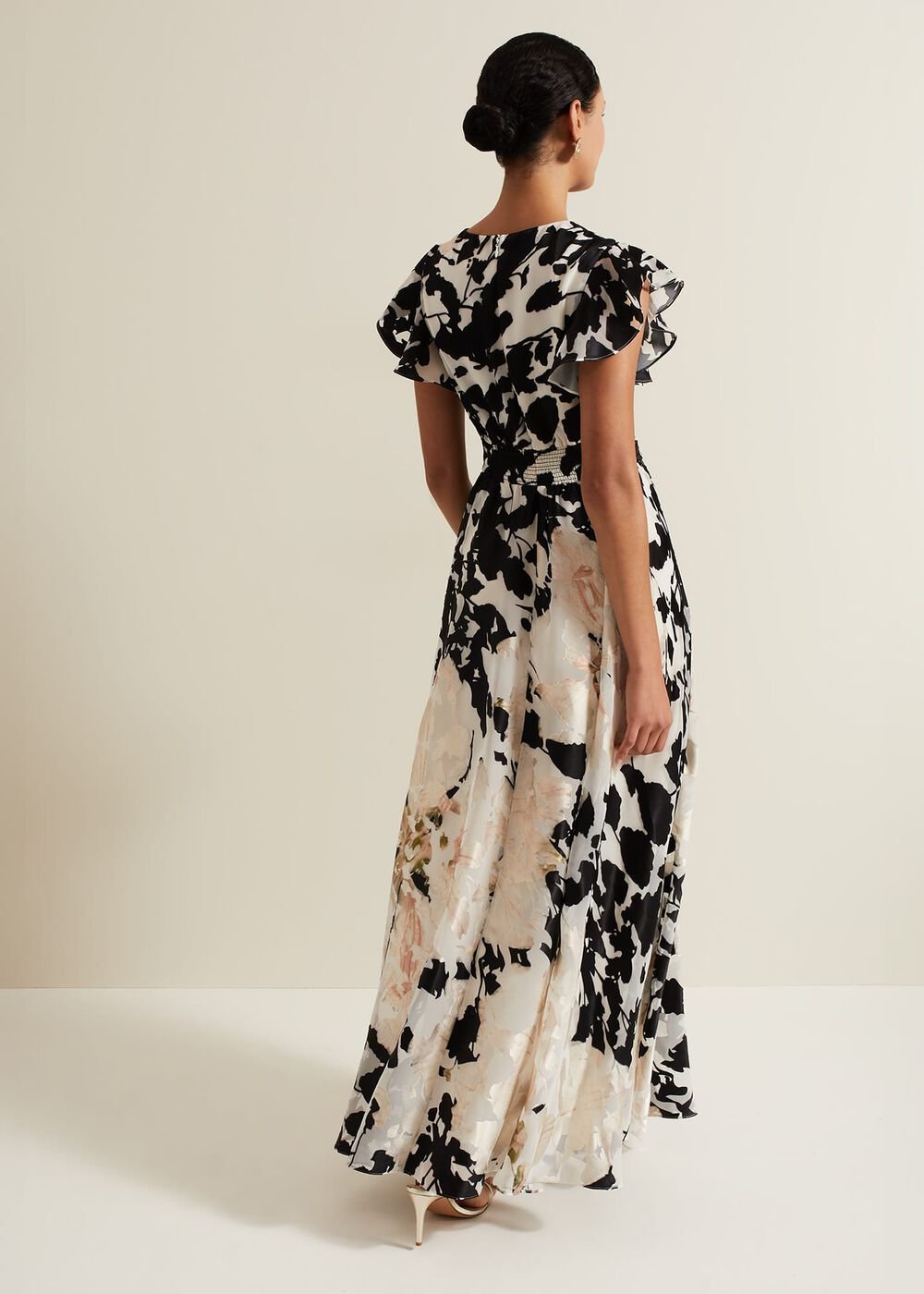 Liana Floral Maxi Dress - Black/Ivory