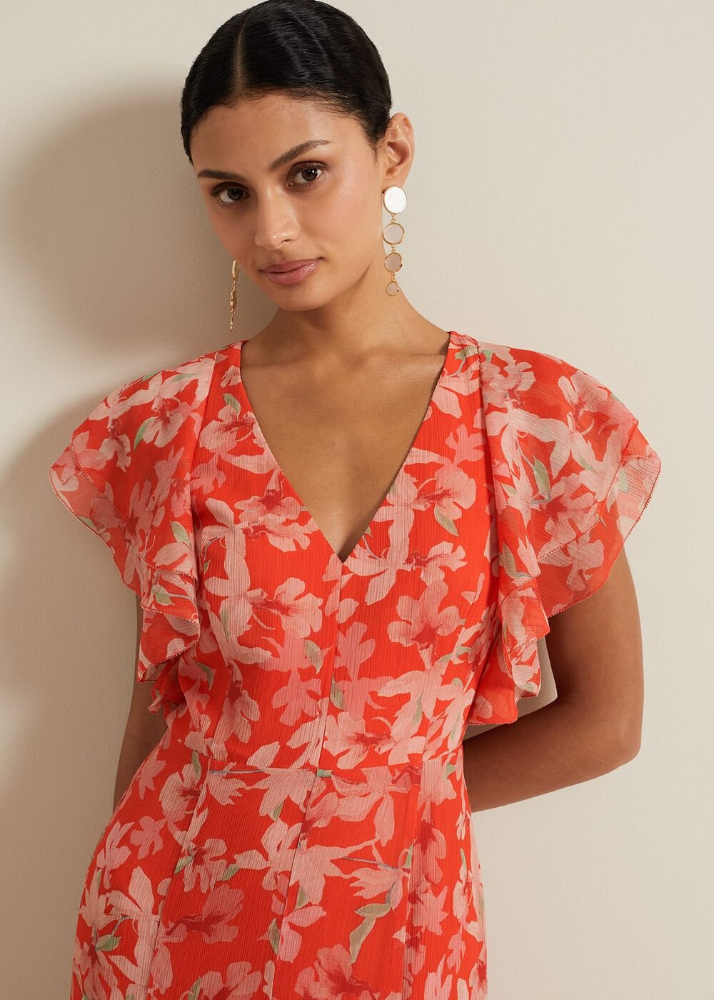 Gaby Floral Print Ruffle Maxi Dress - Multi-Coloured