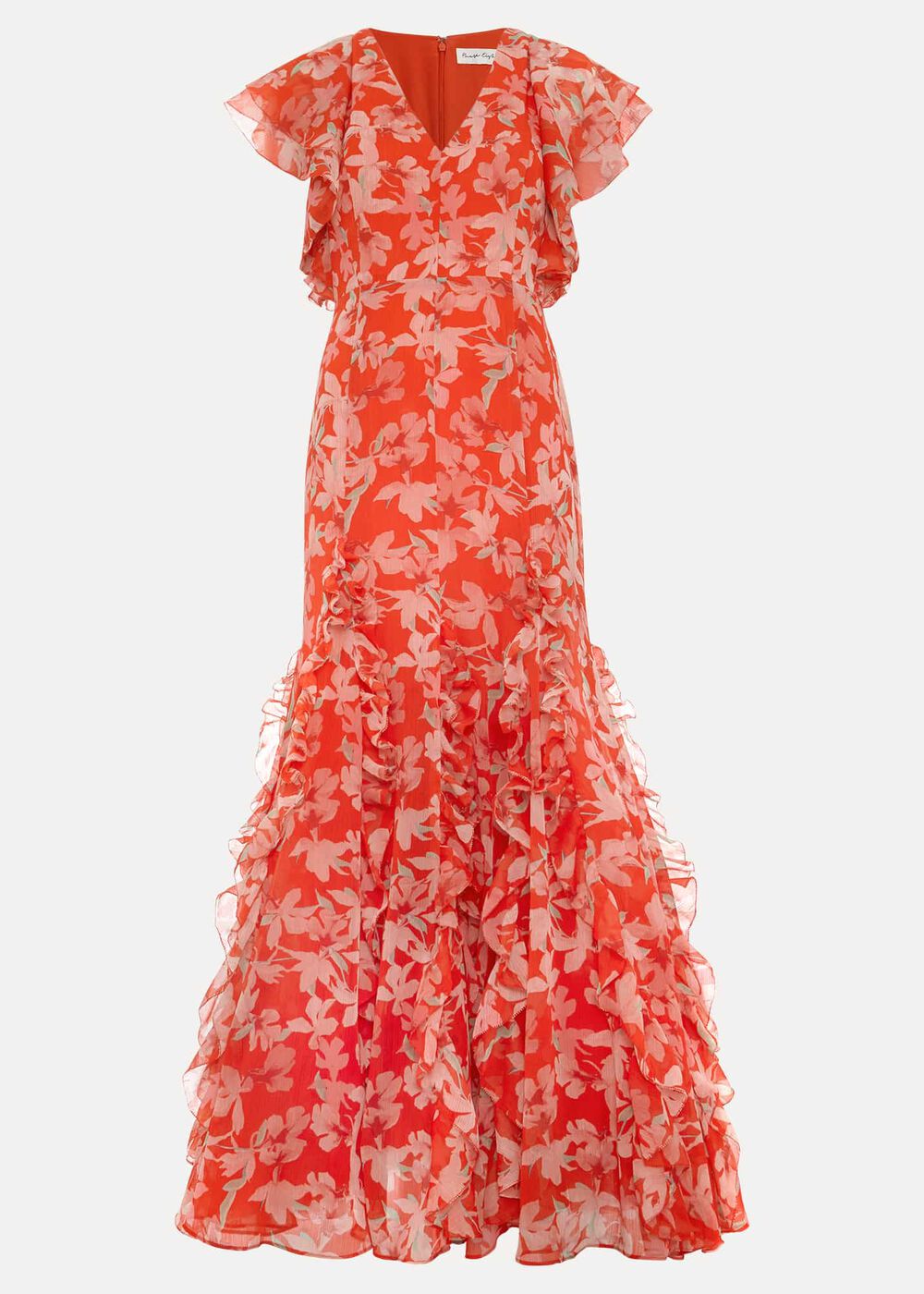 Gaby Floral Print Ruffle Maxi Dress - Multi-Coloured