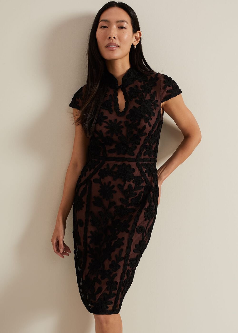 Edith Tapework Midi Dress - Multi-Coloured
