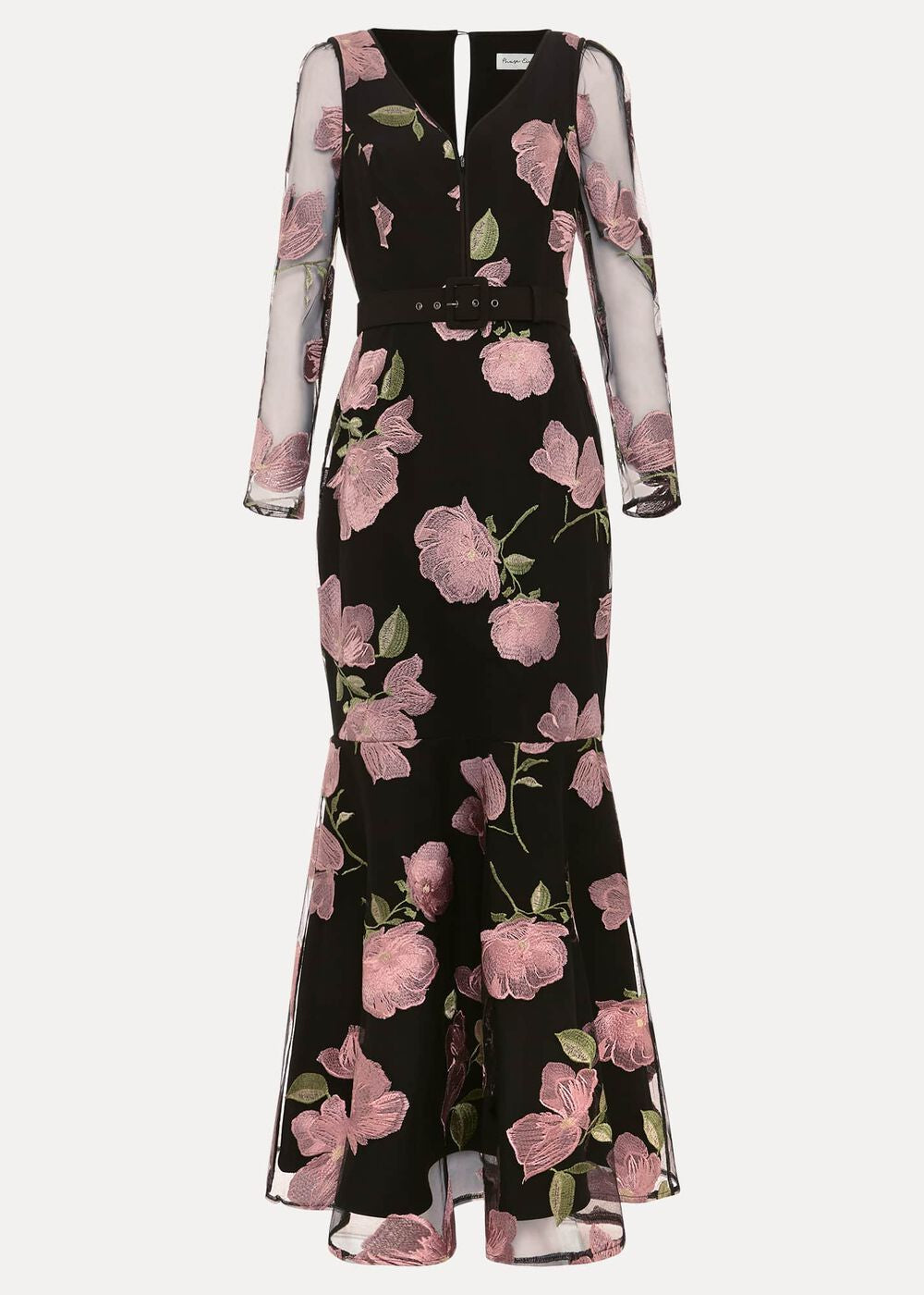 Genny Floral Print Embroidered Maxi Dres - Multi-Coloured