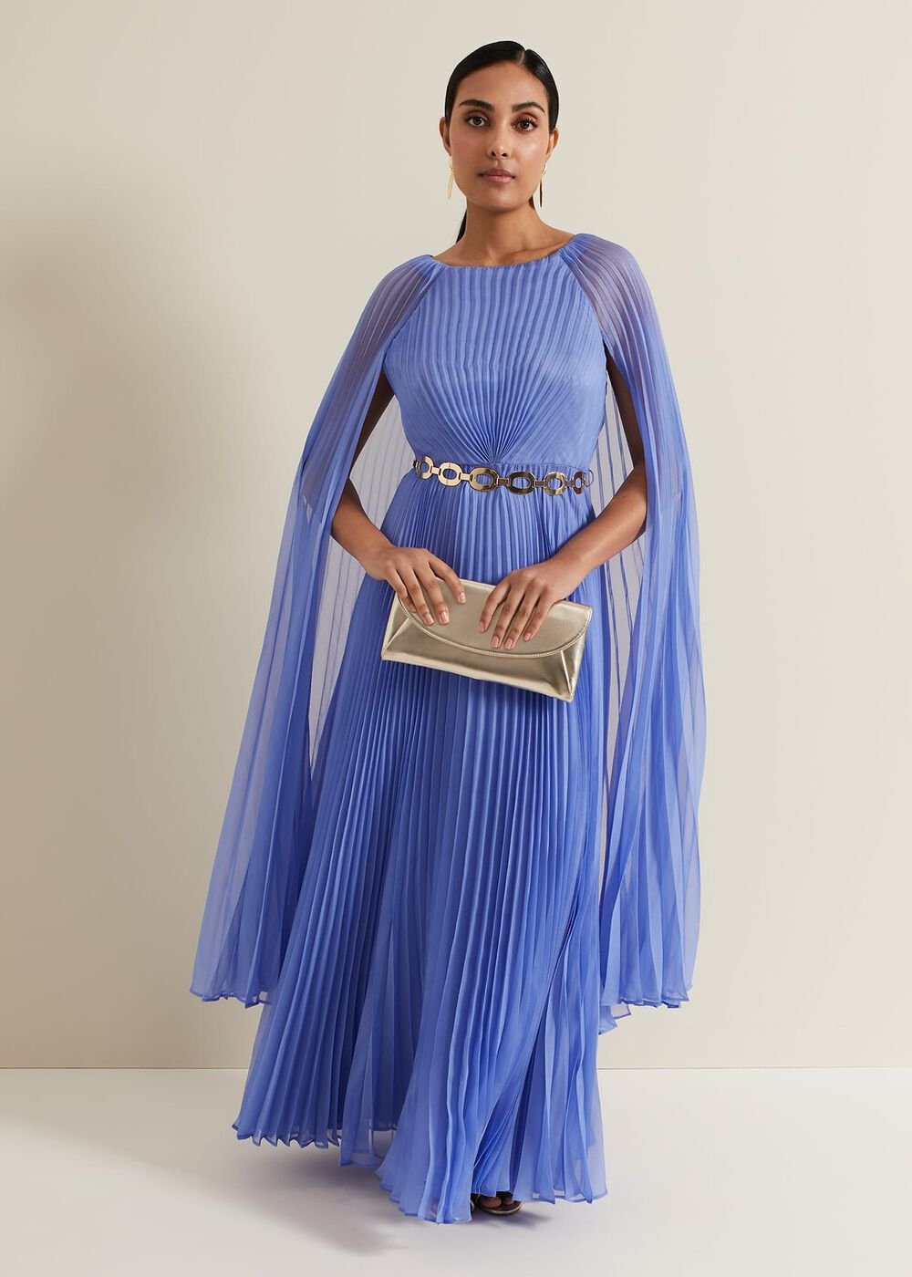 Petite Marren Blue Chiffon Maxi Dress - Blue