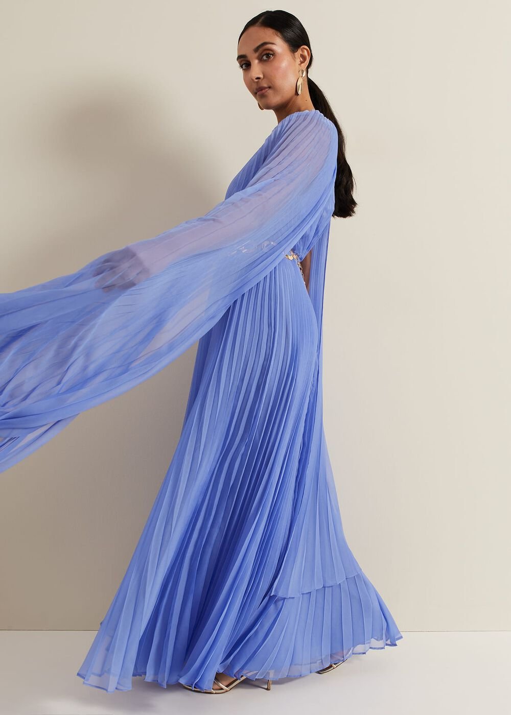 Petite Marren Blue Chiffon Maxi Dress - Blue