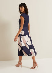 Rakhi Scuba Fit And Flare Midi Dress - Multi-Coloured