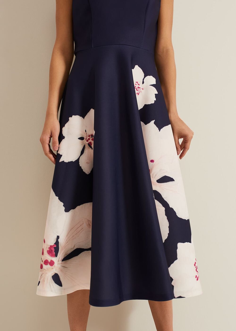 Rakhi Scuba Fit And Flare Midi Dress - Multi-Coloured