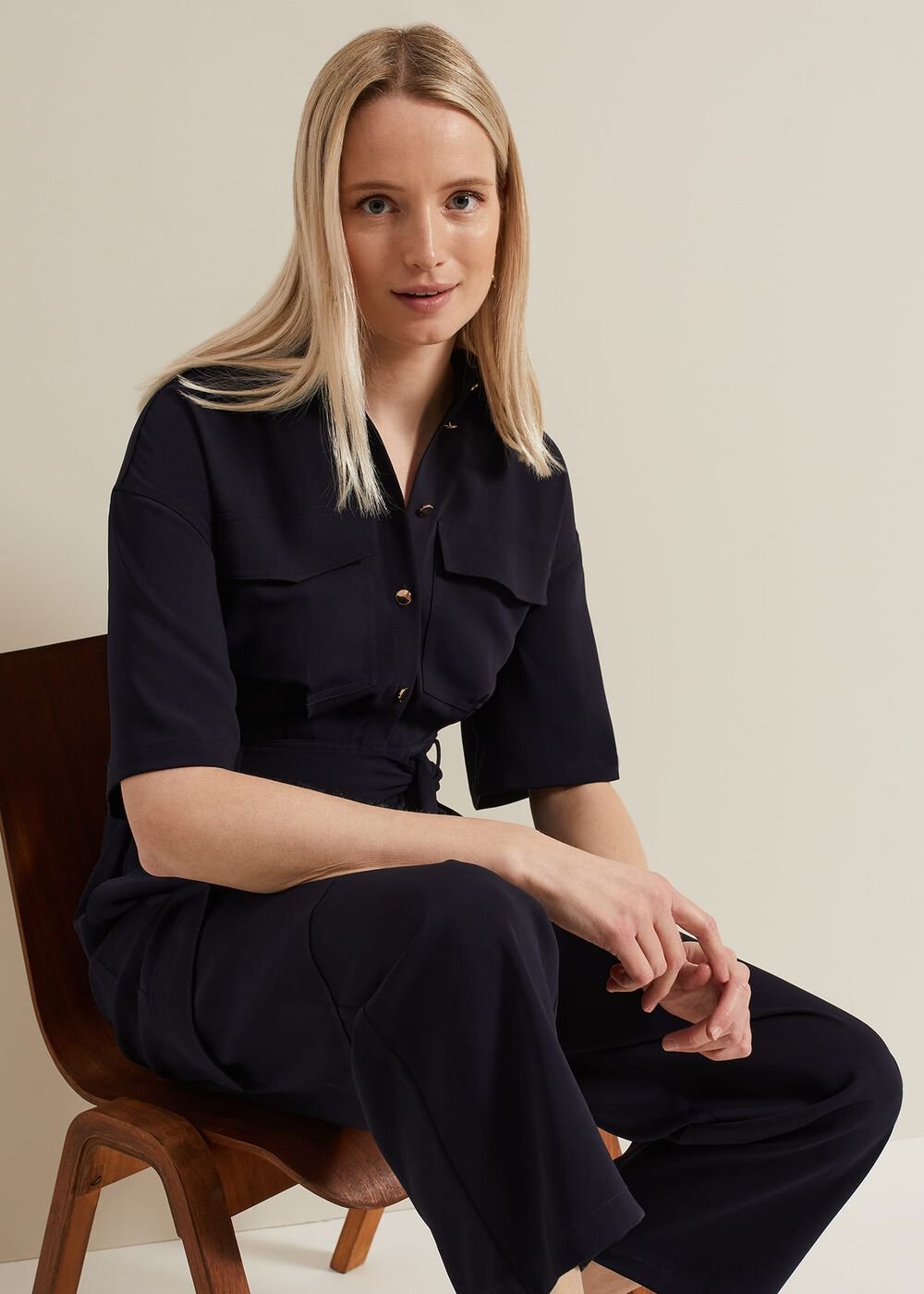 Tallulah Navy Utility Jumpsuit - Navy