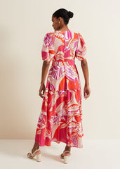 Tilda Red Midi Dress - Red