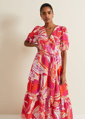 Tilda Red Midi Dress - Red