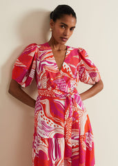 Tilda Red Midi Dress - Red
