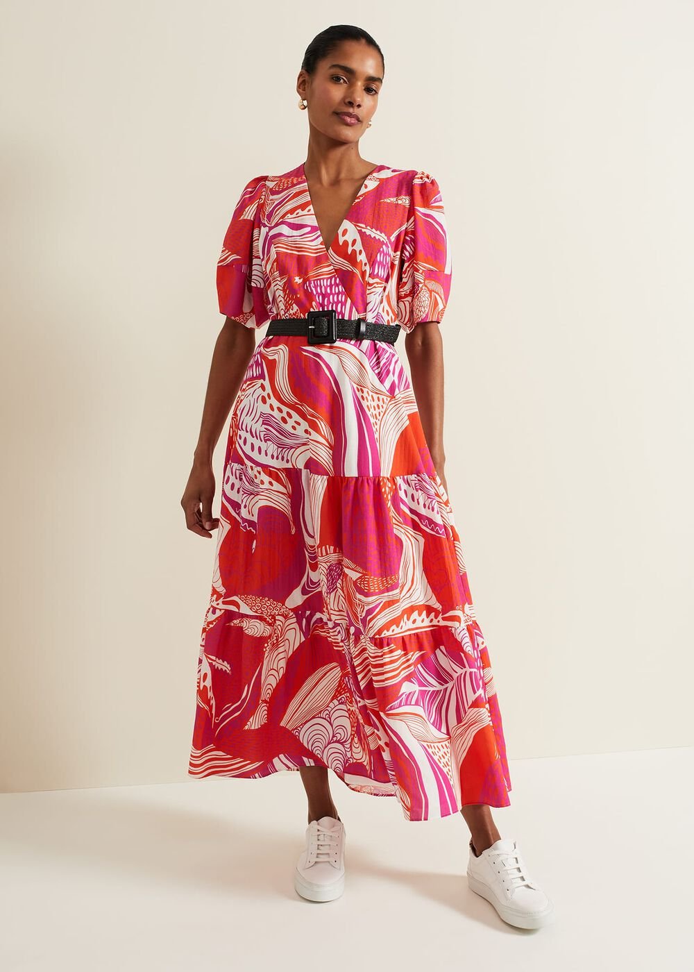 Tilda Red Midi Dress - Red