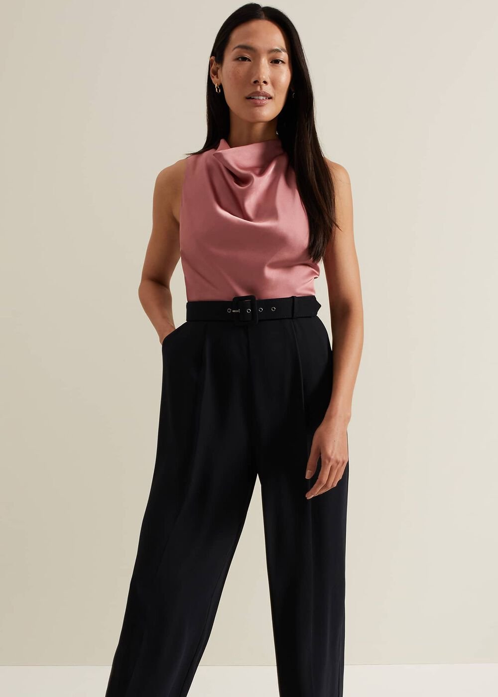 Sabina Satin Wide Leg Jumpsuit - Multi-Coloured