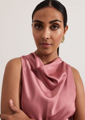 Petite Sabina Satin Wide Leg Jumpsuit - Multi-Coloured