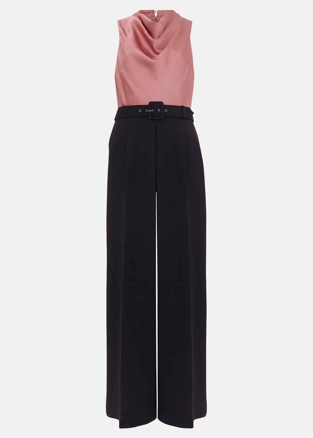 Petite Sabina Satin Wide Leg Jumpsuit - Multi-Coloured