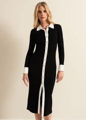 Jennifer Tube Shirt Dress - Black/Ivory