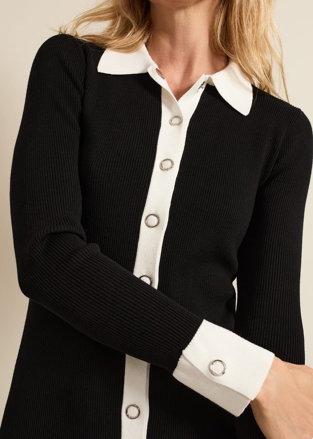 Jennifer Tube Shirt Dress - Black/Ivory