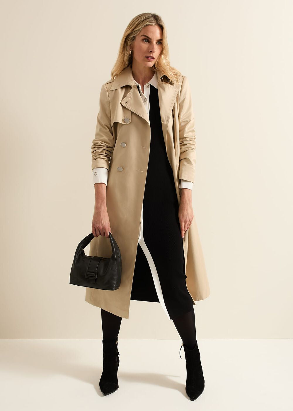 Jennifer Tube Shirt Dress - Black/Ivory