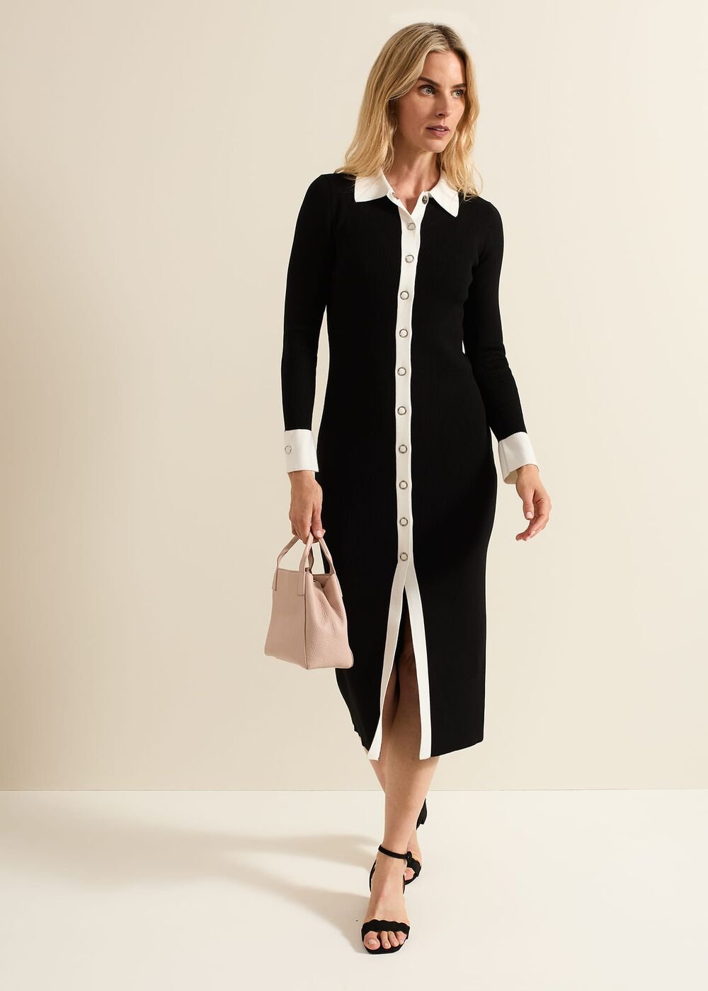 Jennifer Tube Shirt Dress - Black/Ivory