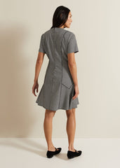 Viola Houndstooth Mini Dress - Black Multi