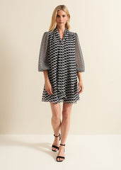 Suki Navy Geo Tunic Mini Dress - Navy
