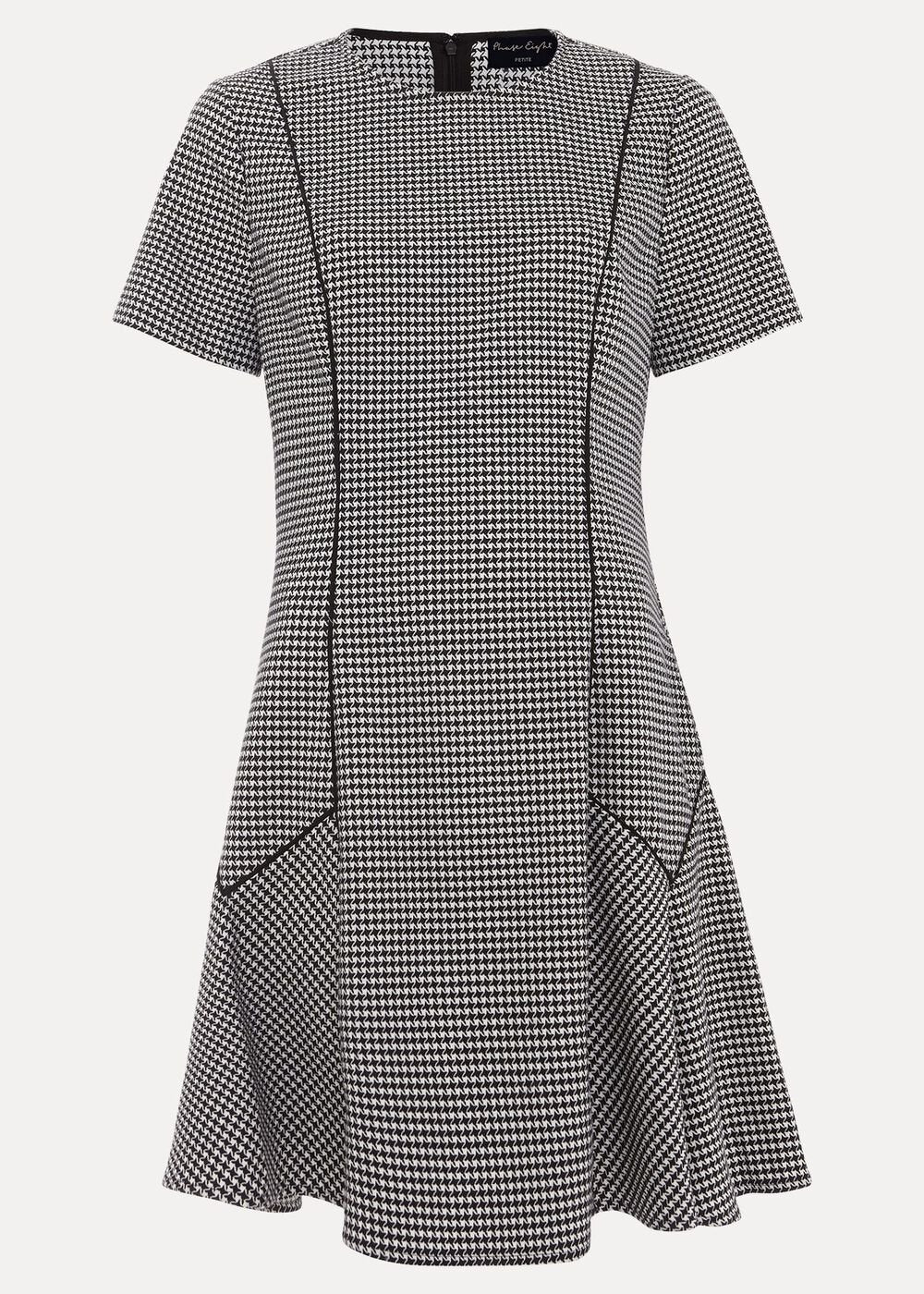 Petite Viola Houndstooth Mini Dress - Black Multi