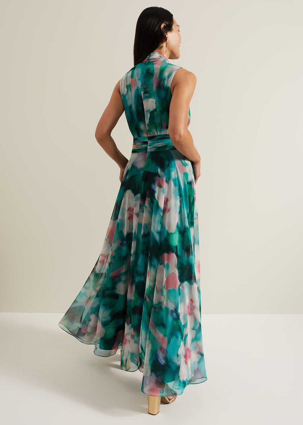 Lucinda Chiffon Print Maxi Dress - Multi-Coloured