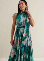 Lucinda Chiffon Print Maxi Dress - Multi-Coloured